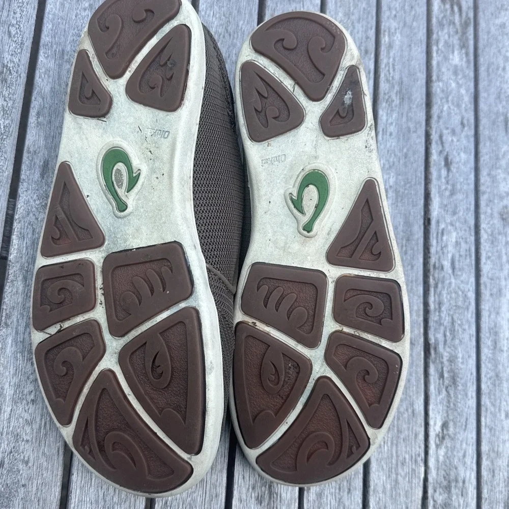 Olukai Nohea Mesh Men's Casual Slip On Boat Shoes Sz 8 Brown Mustang 10188-13AP
